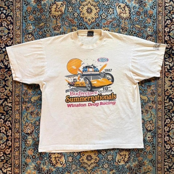 Screen Stars Other - Vintage 1987 Budweiser Summer National Drag Racing T shirt